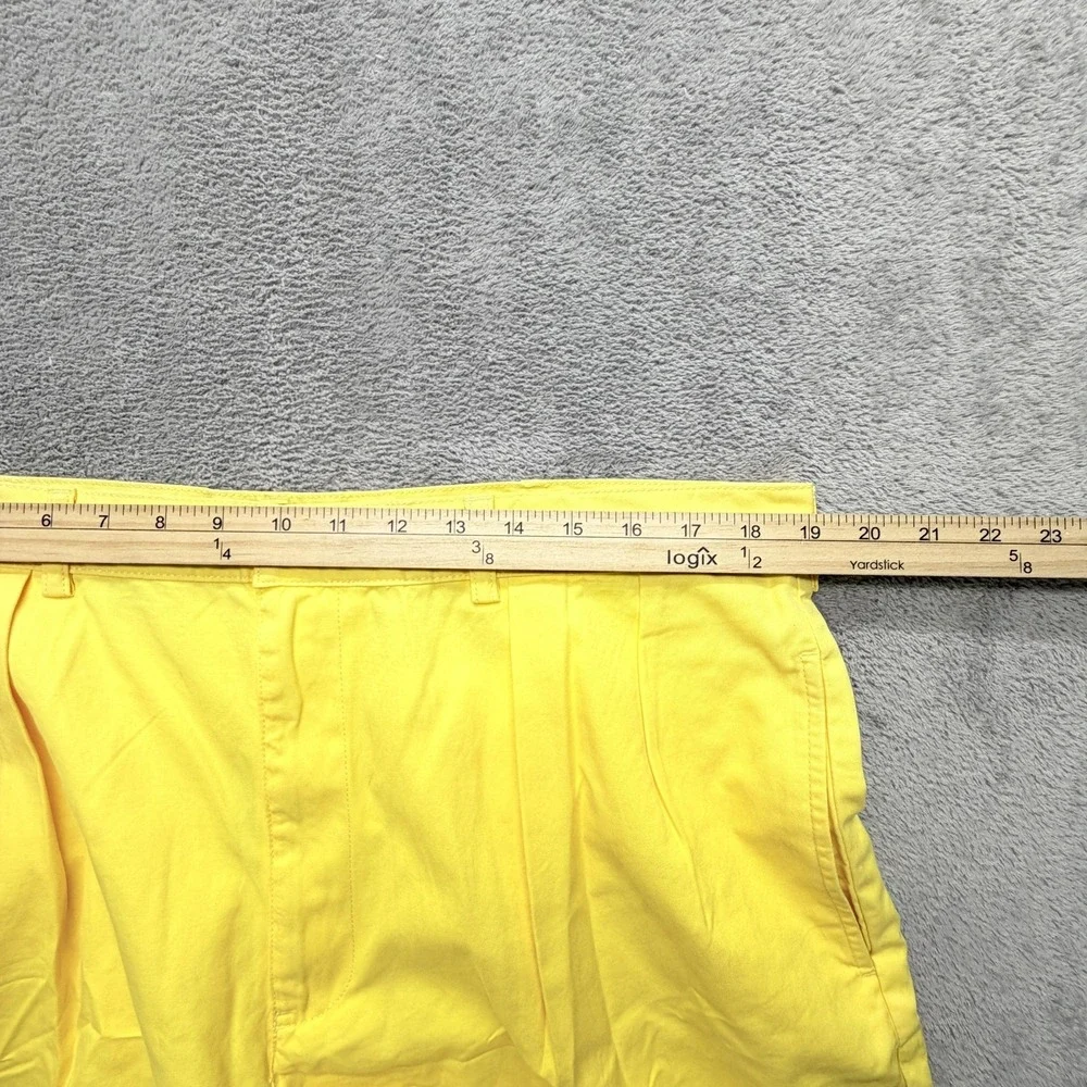 Polo Ralph Lauren Shorts Mens Measured 38x9 Yellow Chino Pleated Tyler Short
